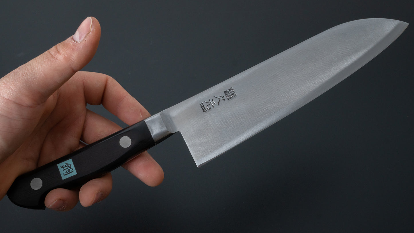 Morihei Hisamoto Hagane Santoku 185mm Pakka Handle - HITOHIRA