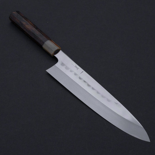 Hitohira Togashi Kambei White #1 Mizu Honyaki Gyuto 240mm Ziricote Handle (#001/ Saya) | HITOHIRA