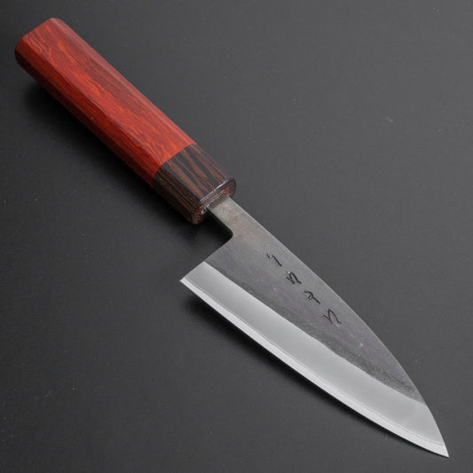 Hitohira TD Blue #2 Stainless Clad Kurouchi Utility 105mm Padauk Handle - HITOHIRA