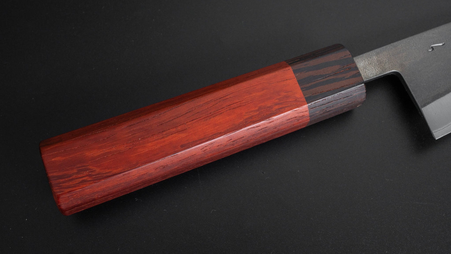 Hitohira TD Blue #2 Stainless Clad Kurouchi Utility 105mm Padauk Handle - HITOHIRA