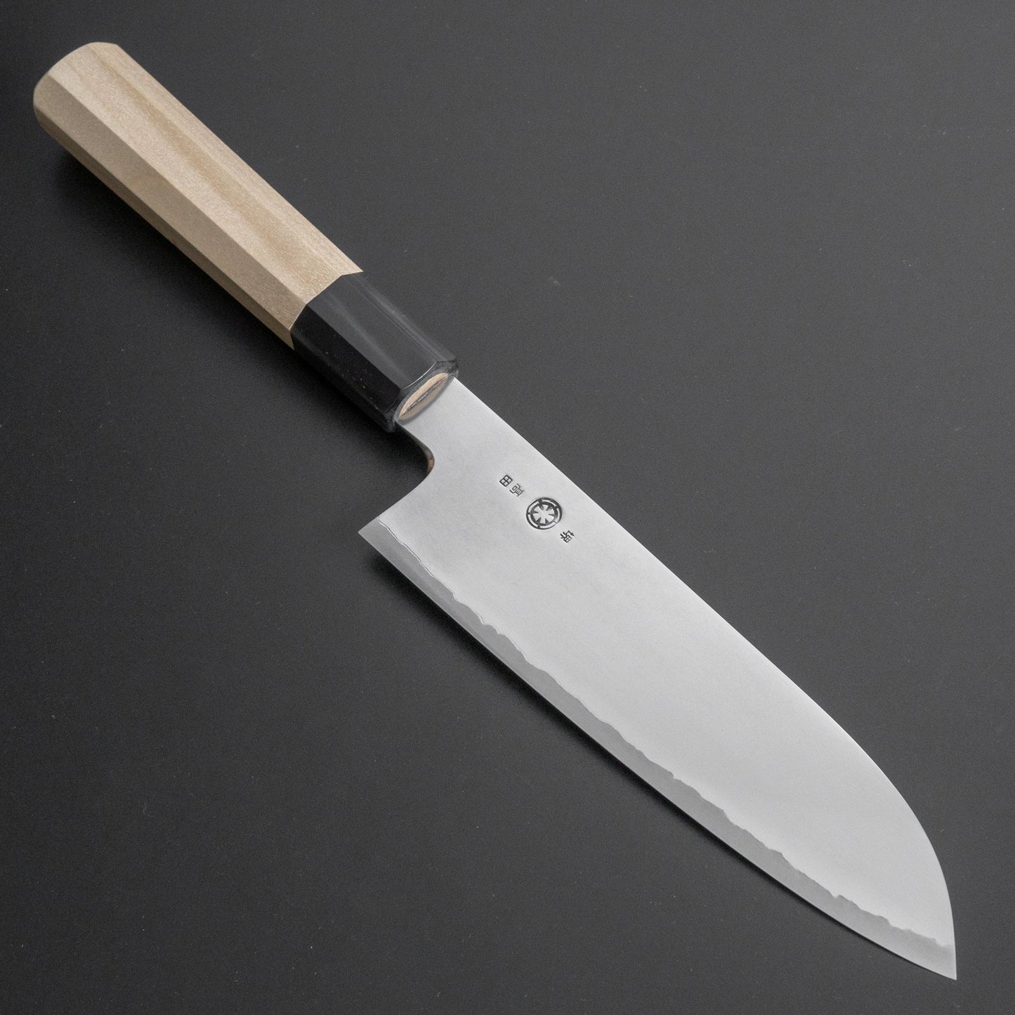 Takada no Hamono Silver #3 Suiboku Santoku 180mm Ho Wood Handle - HITOHIRA