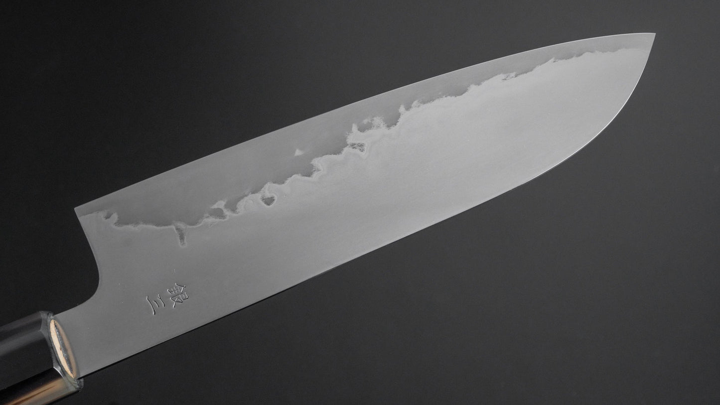 Takada no Hamono Silver #3 Suiboku Santoku 180mm Ho Wood Handle - HITOHIRA