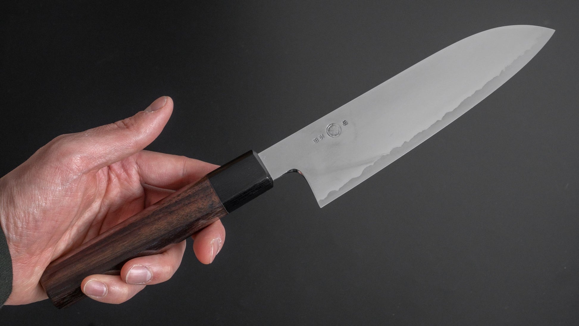 Takada no Hamono Silver #3 Suiboku Santoku 180mm Rosewood Handle - HITOHIRA