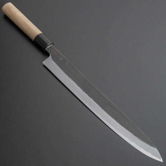 Hitohira Hinode Nashiji White #2 Stainless Clad Sujihiki 270mm Ho Wood Handle - HITOHIRA