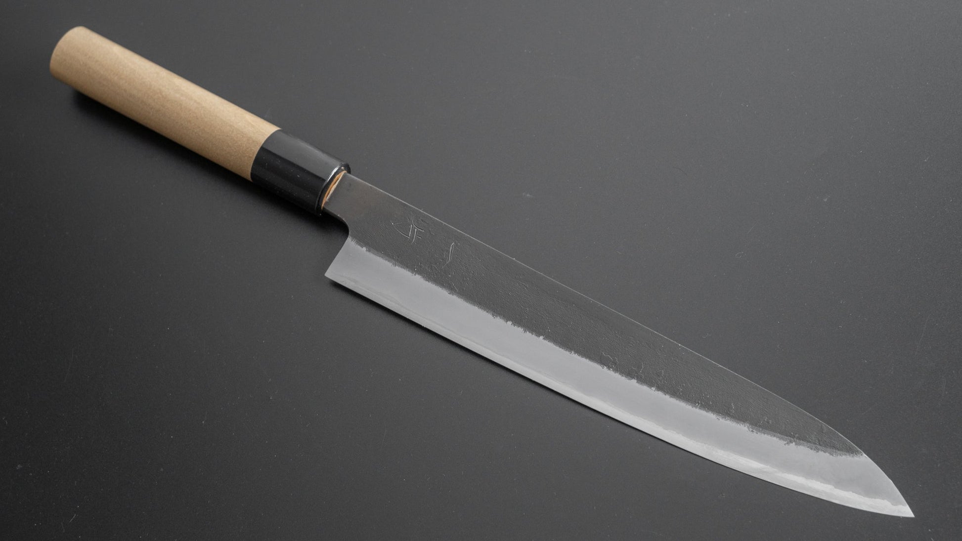 Hitohira Hinode Nashiji White #2 Stainless Clad Sujihiki 210mm Ho Wood Handle - HITOHIRA