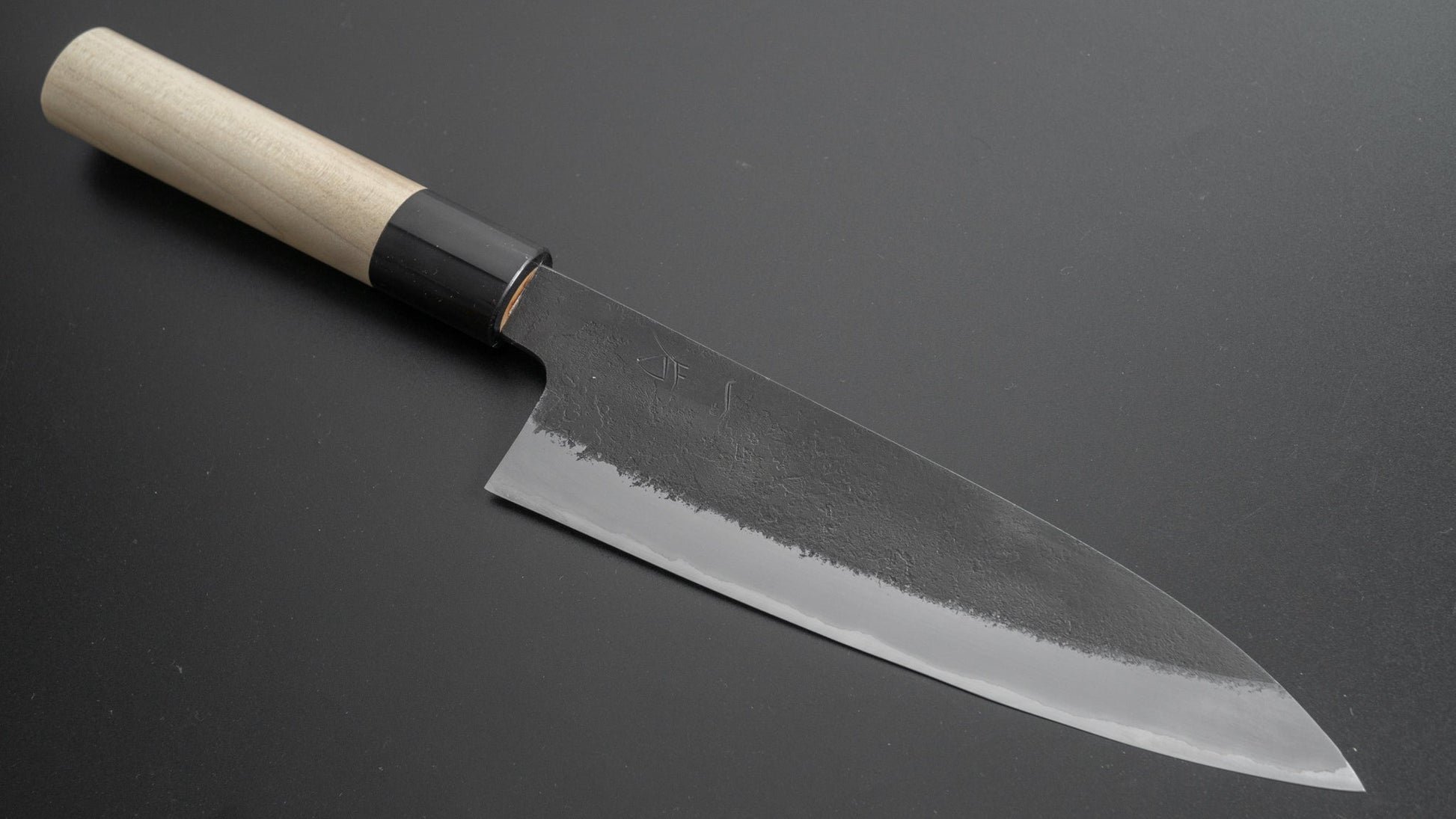 Hitohira Hinode Nashiji White #2 Stainless Clad Gyuto 180mm Ho Wood Handle - HITOHIRA