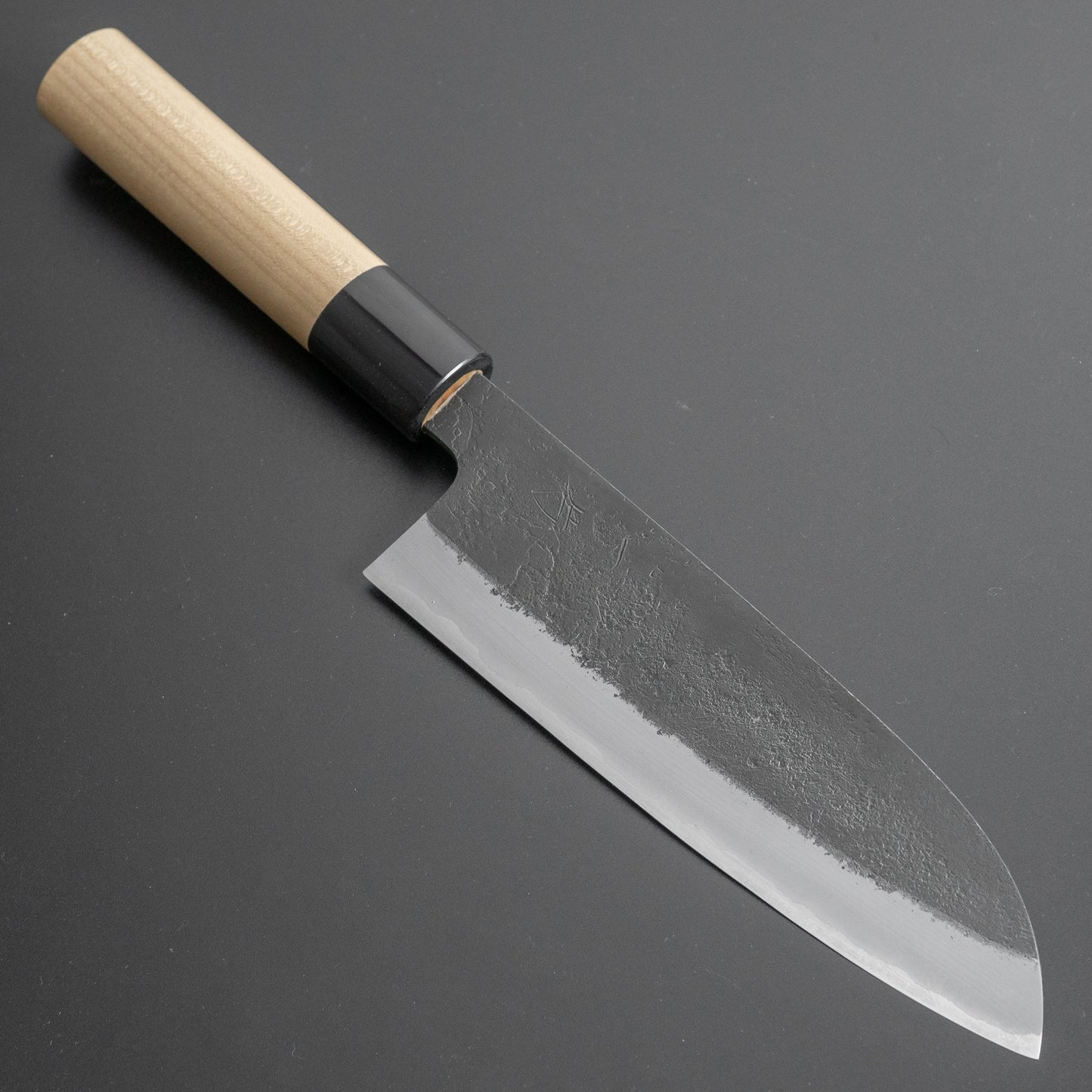 Hitohira Hinode Nashiji White #2 Stainless Clad Santoku 165mm Ho Wood Handle - HITOHIRA