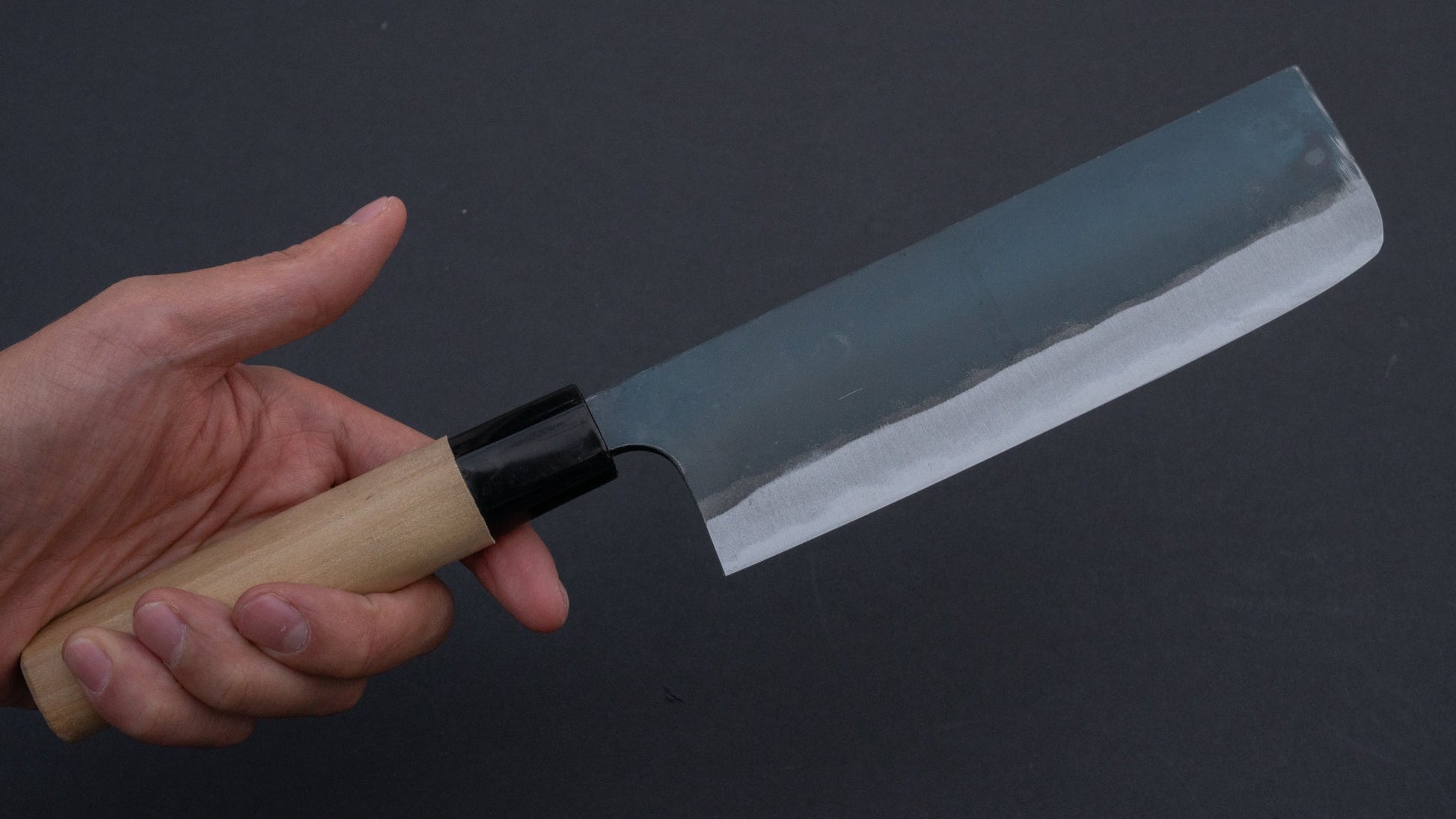 Morihei Kunihide Blue #2 Kurouchi Nakiri 165mm Poplar Handle | HITOHIRA