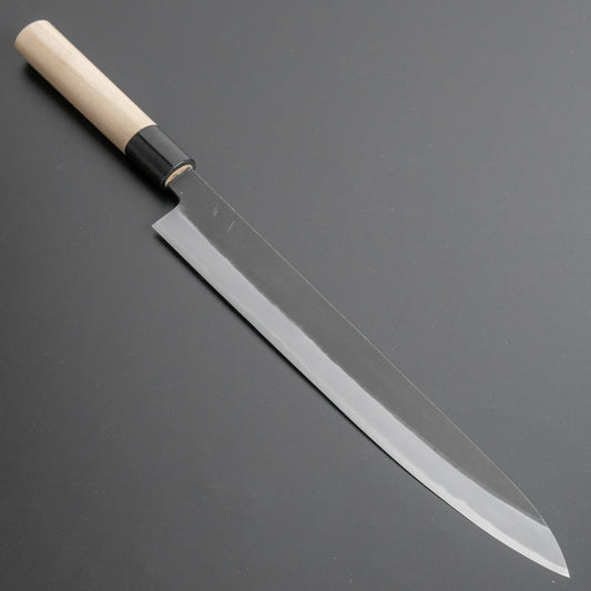 Hitohira Hinode Kurouchi White #2 Stainless Clad Sujihiki 270mm Ho Wood Handle - HITOHIRA