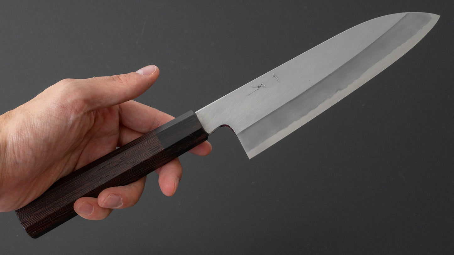 Hitohira Kikuchiyo Kyuzo White #2 Migaki Santoku 180mm Tagayasan Handle | HITOHIRA