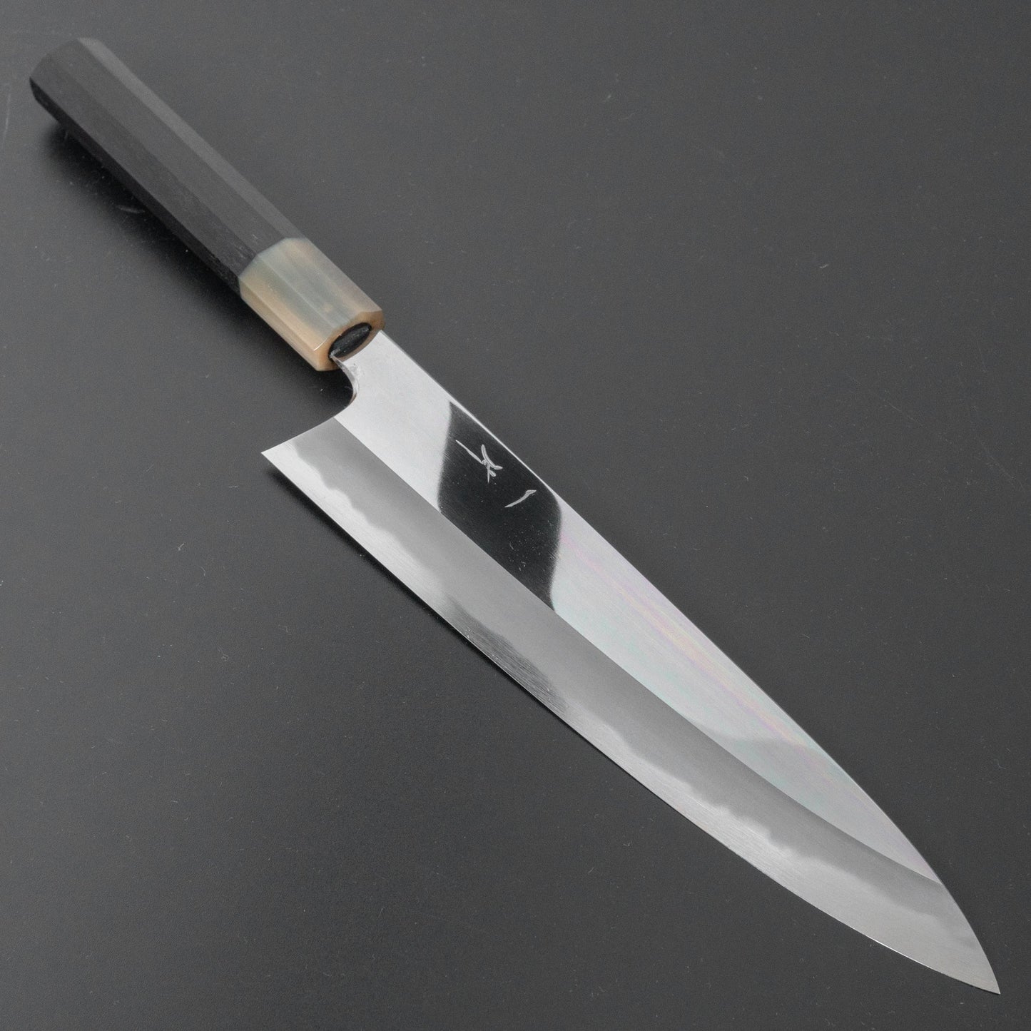 Hitohira Tanaka Kyuzo Blue #1 Mirror Gyuto 240mm Blackwood Handle (Mirror Polished) | HITOHIRA