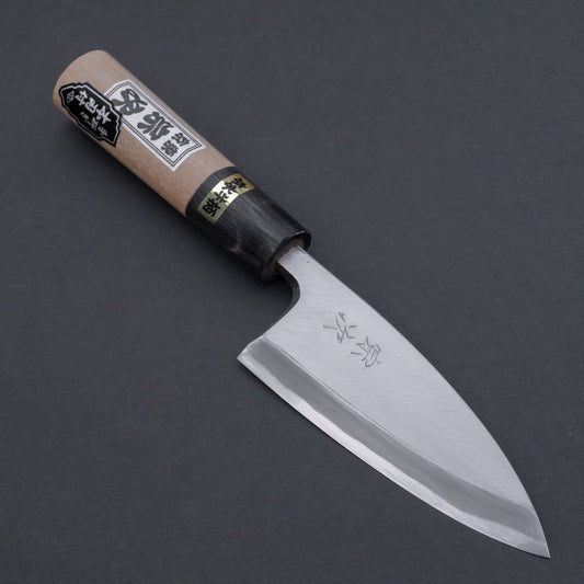 Morihei Munetsugu White #2 Deba 105mm Ho Wood Handle (Fine Finish) | HITOHIRA