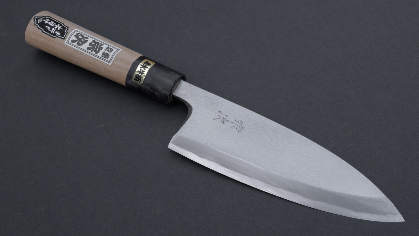 Morihei Munetsugu White #2 Deba 150mm Ho Wood Handle (Fine Finish) | HITOHIRA