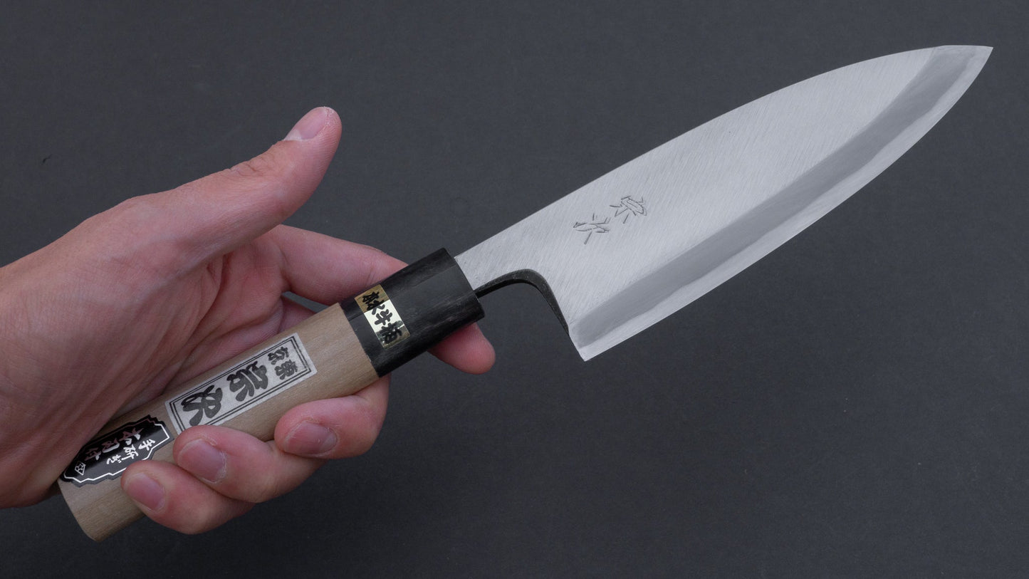 Morihei Munetsugu White #2 Deba 150mm Ho Wood Handle (Fine Finish) | HITOHIRA