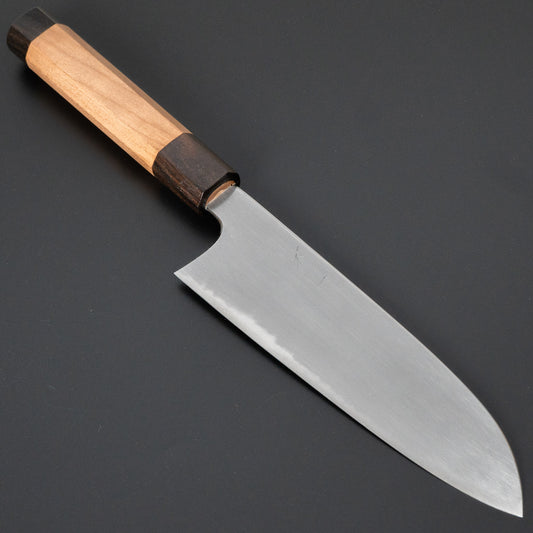 Hitohira Gorobei Rikichi Blue #2 Kasumi Santoku Cherry Wood Handle - HITOHIRA