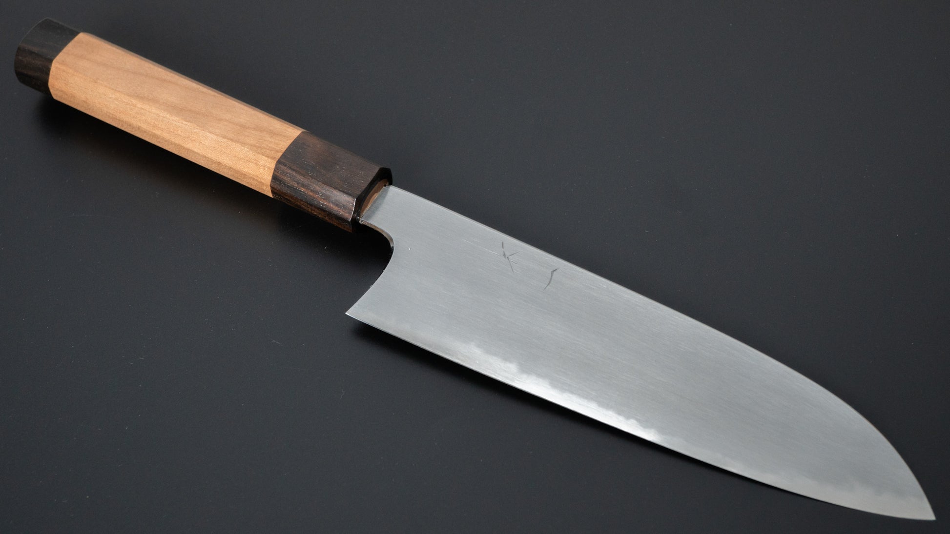 Hitohira Gorobei Rikichi Blue #2 Kasumi Santoku Cherry Wood Handle - HITOHIRA