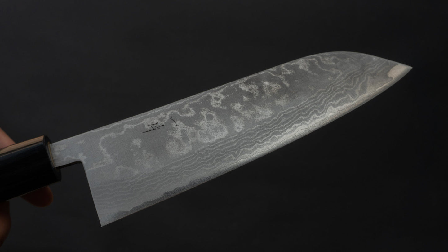 Hitohira NM Damascus Santoku 165mm Rosewood Handle - HITOHIRA