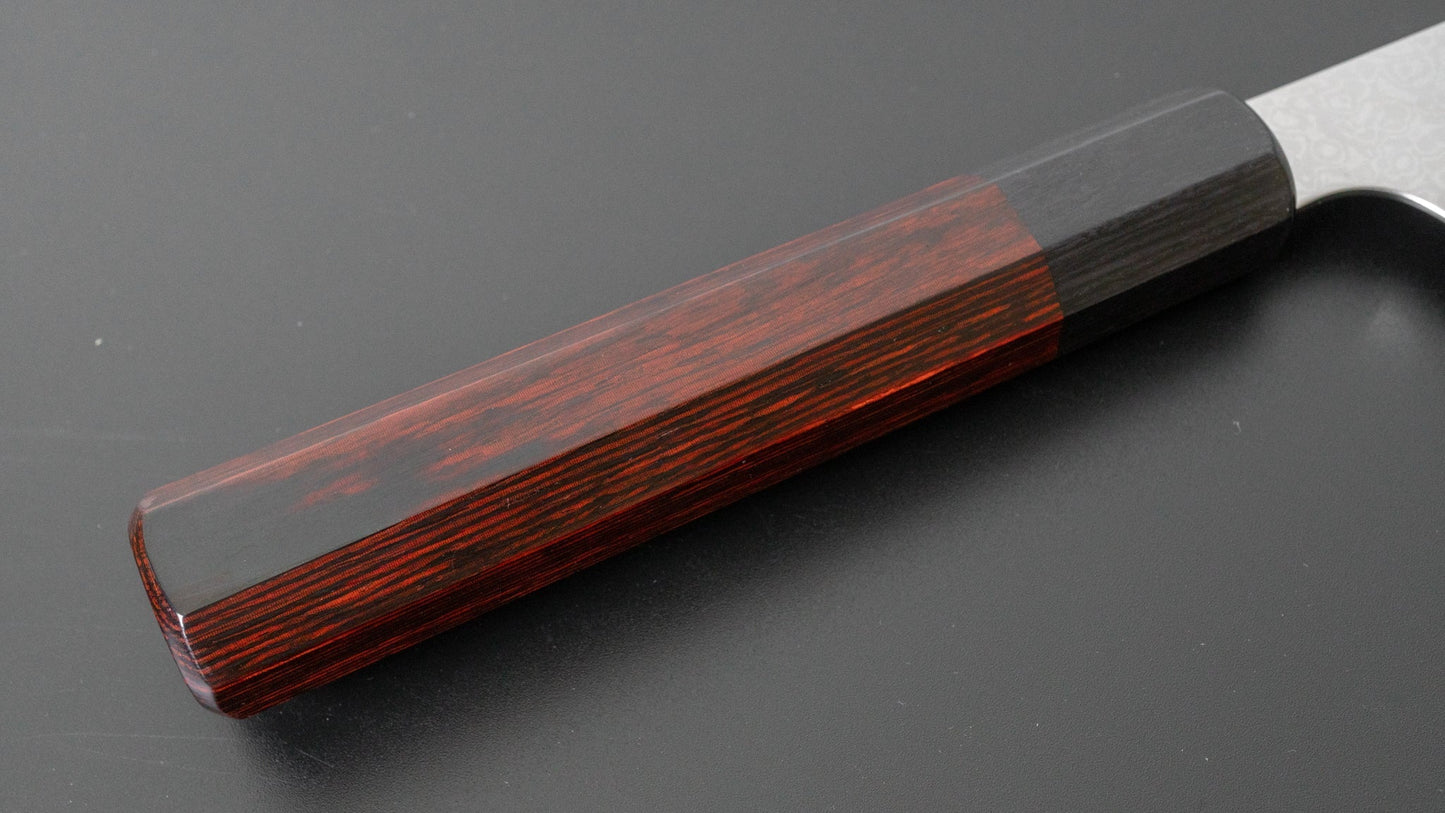 Hitohira Imojiya TH Damascus Gyuto 240mm Pakka Handle (Red) | HITOHIRA