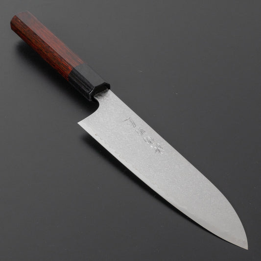 Hitohira Imojiya TH Damascus Santoku 180mm Pakka Handle (Red) | HITOHIRA