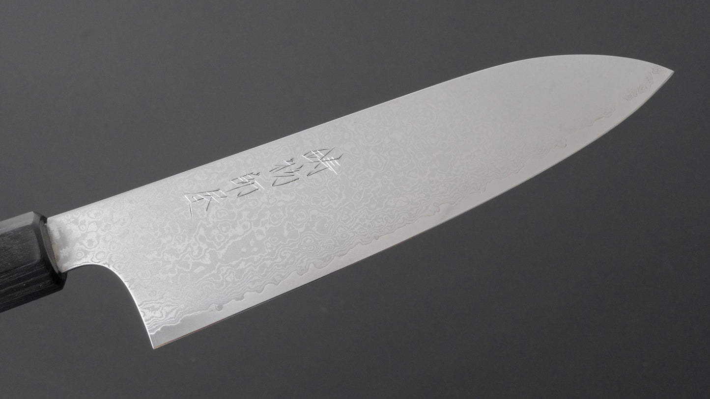 Hitohira Imojiya TH Damascus Santoku 180mm Pakka Handle (Red) | HITOHIRA