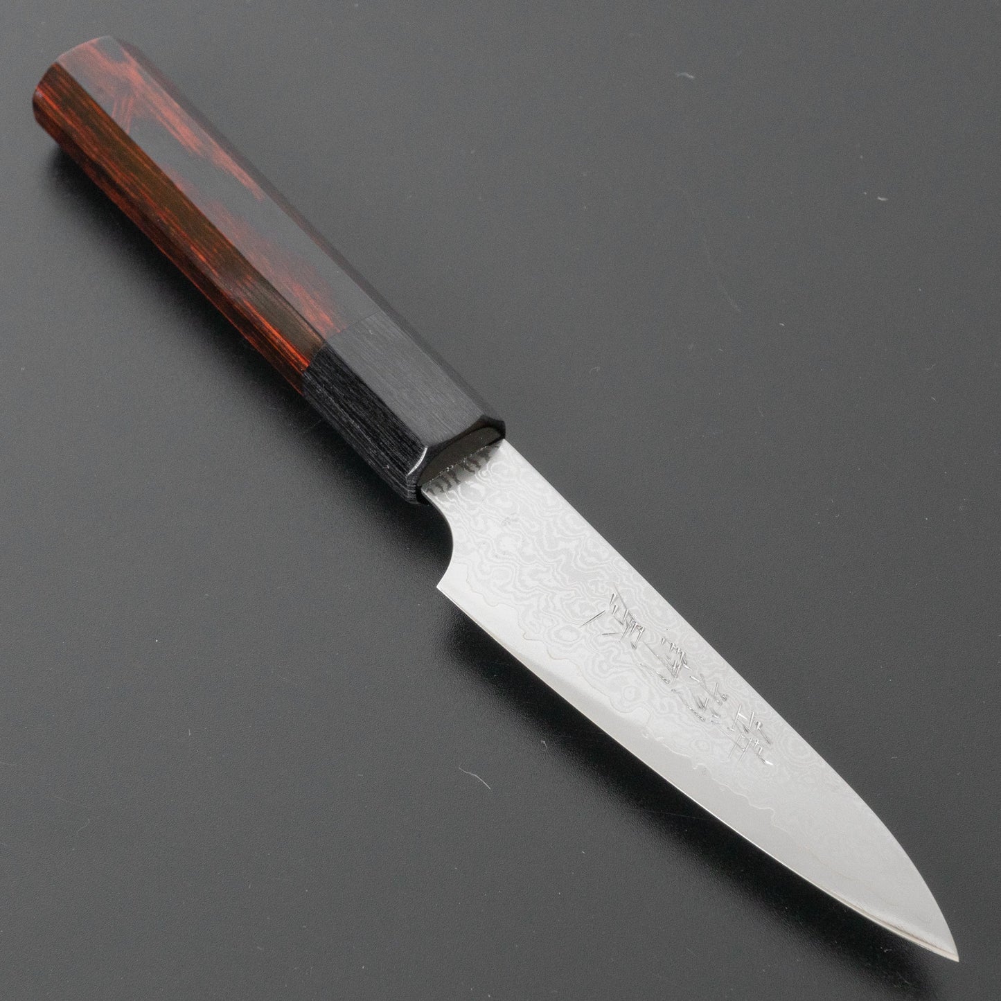 Hitohira Imojiya TH Damascus Paring 105mm Pakka Handle (Red) | HITOHIRA