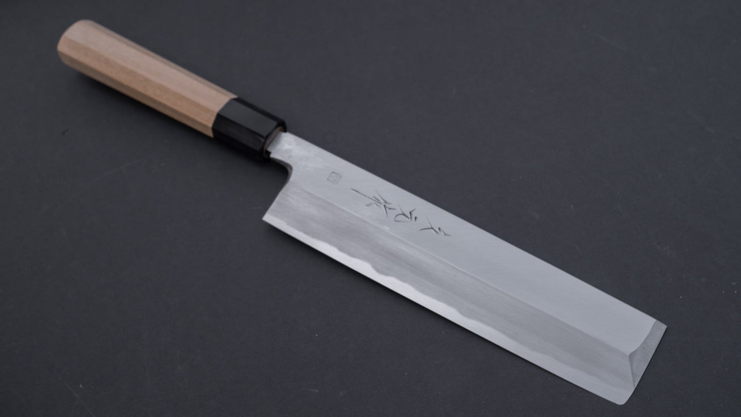 Morihei Hisamoto Vintage White Steel Usuba 225mm Ho Wood Handle | HITOHIRA