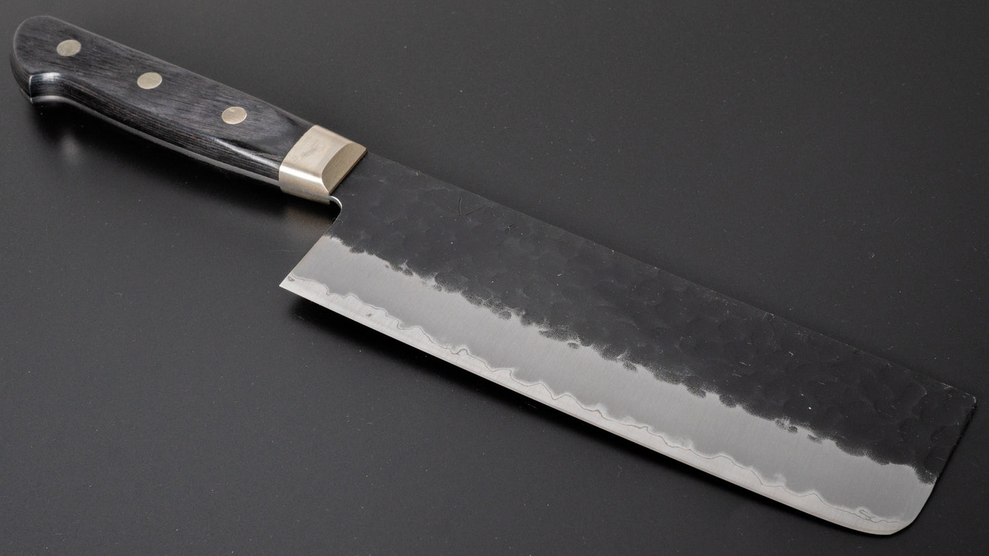 Hitohira Futana SB Kuro Tsuchime Nakiri 165mm Pakka Handle (Yo) - HITOHIRA