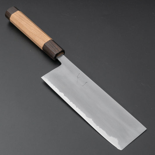 Hitohira Gorobei Rikichi Blue #2 Kasumi Nakiri Cherry Wood Handle - HITOHIRA