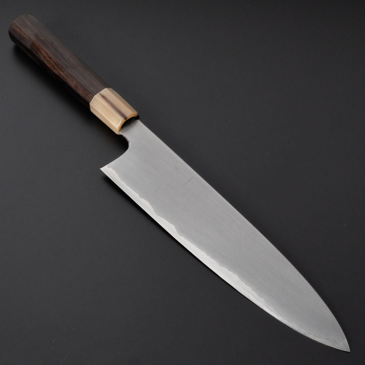 Hitohira Togashi Blue #1 Stainless Clad Kasumi Gyuto 240mm Ebony Handle - HITOHIRA