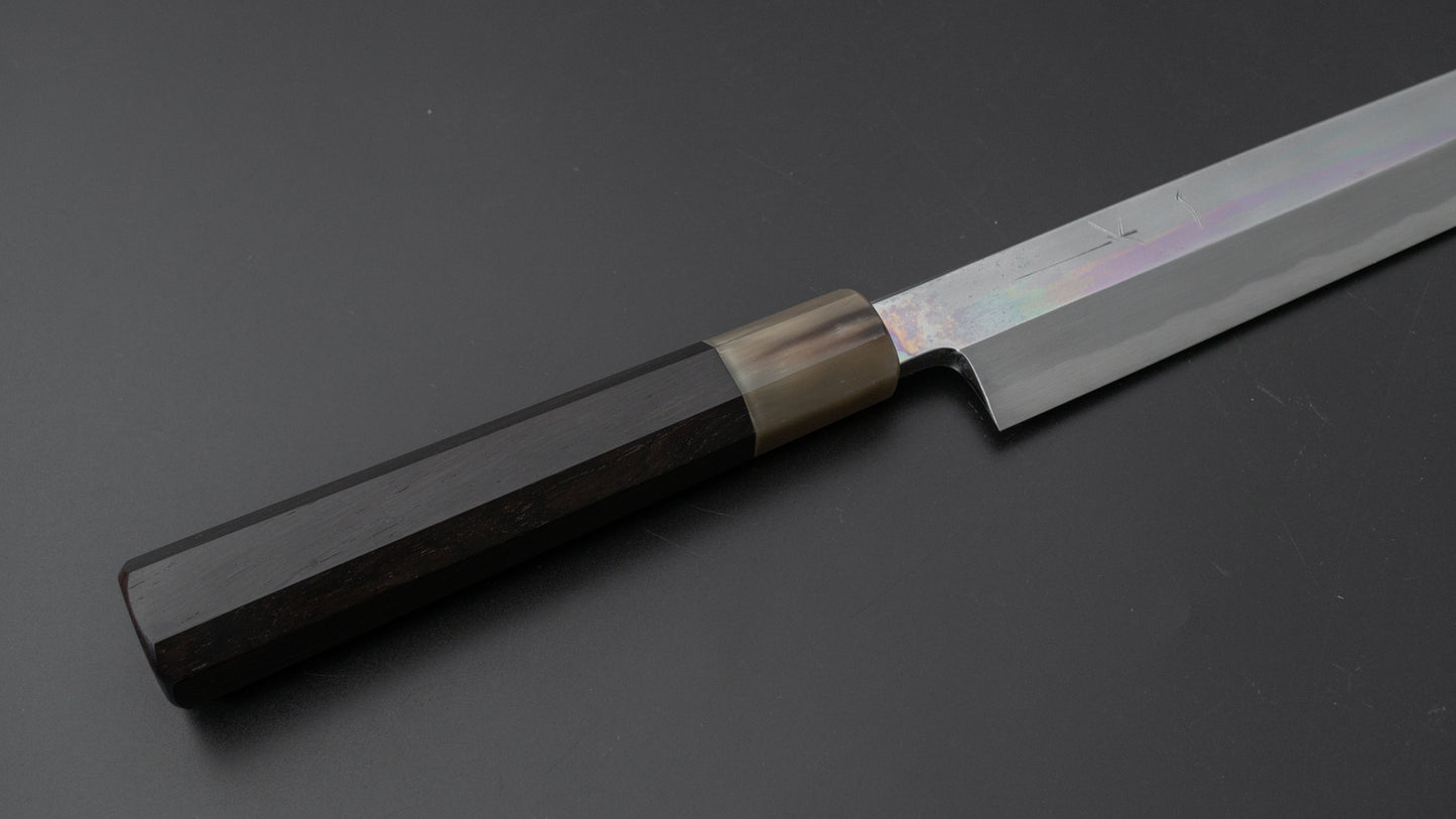 Hitohira Tanaka Mosuke Blue #1 Yanagiba 330mm Ebony Handle (Mirror Polished/ Saya) - HITOHIRA