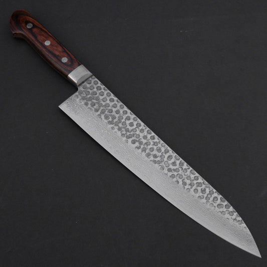 Hitohira HG Tsuchime Damascus Gyuto 270mm Imitation Mahogany Handle | HITOHIRA