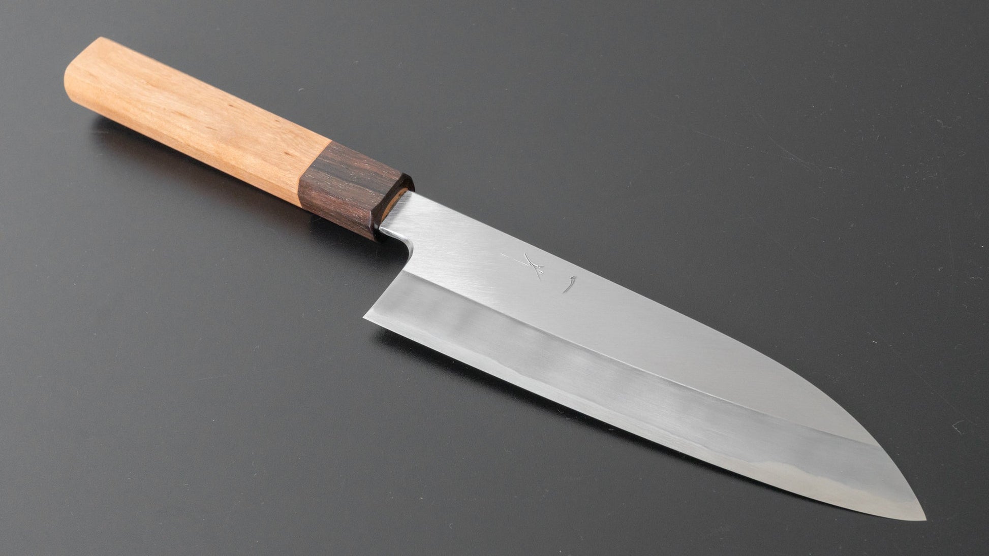 Hitohira Kikuchiyo Kyuzo White #2 Migaki Santoku 180mm Cherry Wood Handle | HITOHIRA