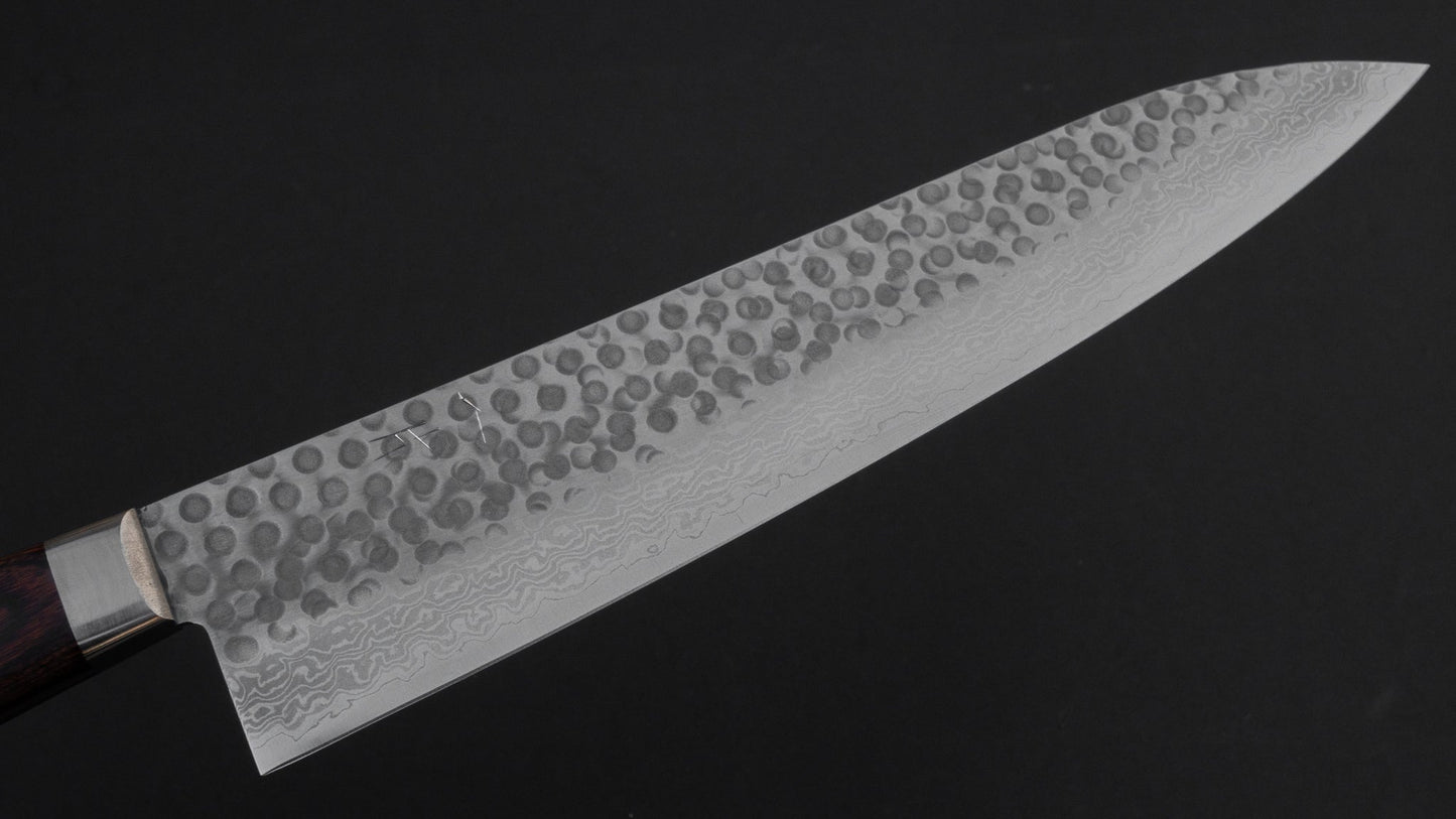 Hitohira HG Tsuchime Damascus Gyuto 270mm Imitation Mahogany Handle | HITOHIRA