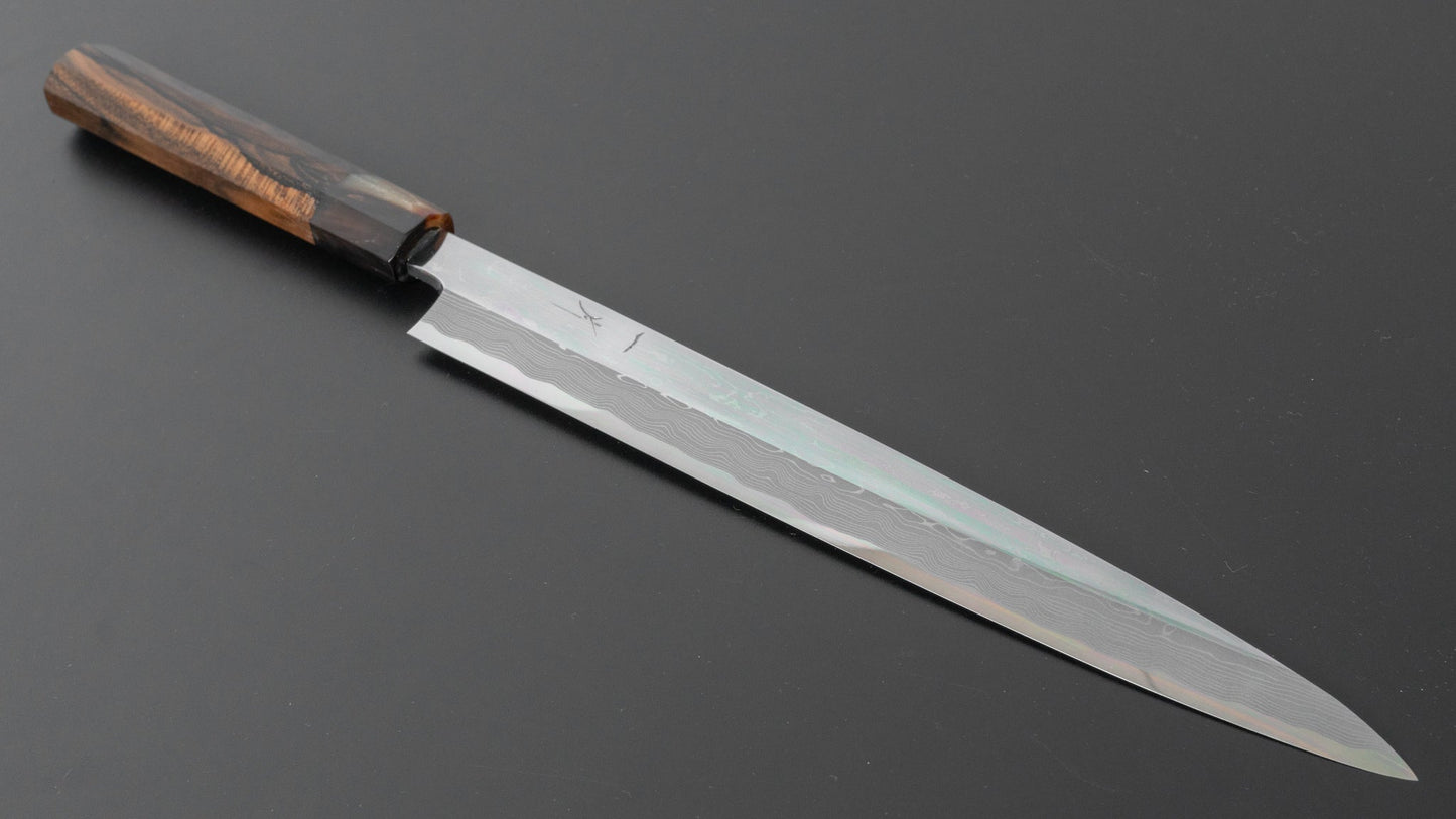 Hitohira Kikuchiyo Mosuke Enmon White #1 Yanagiba 270mm Ziricote Handle (Saya) | HITOHIRA