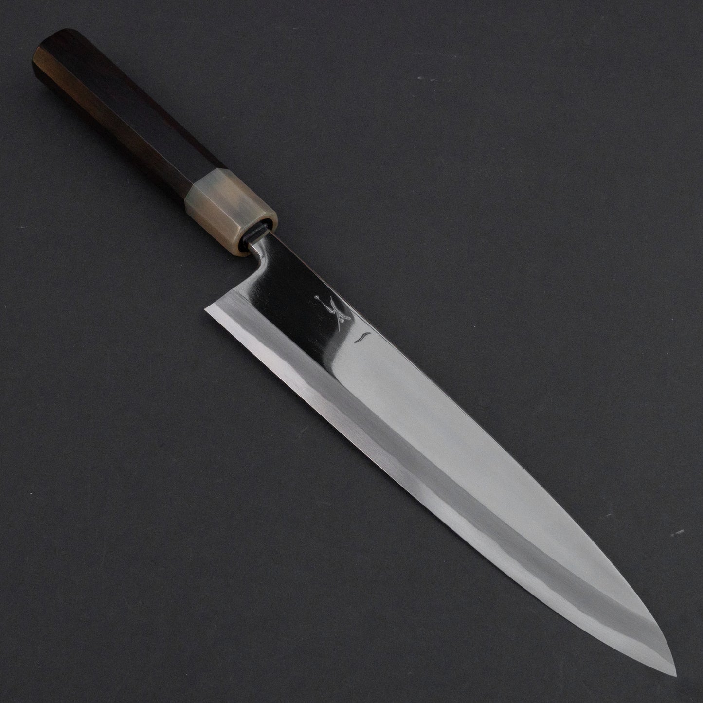 Hitohira Tanaka Blue #1 Mioroshi Deba 240mm Ebony Handle (Mirror Polished/ Saya) - HITOHIRA