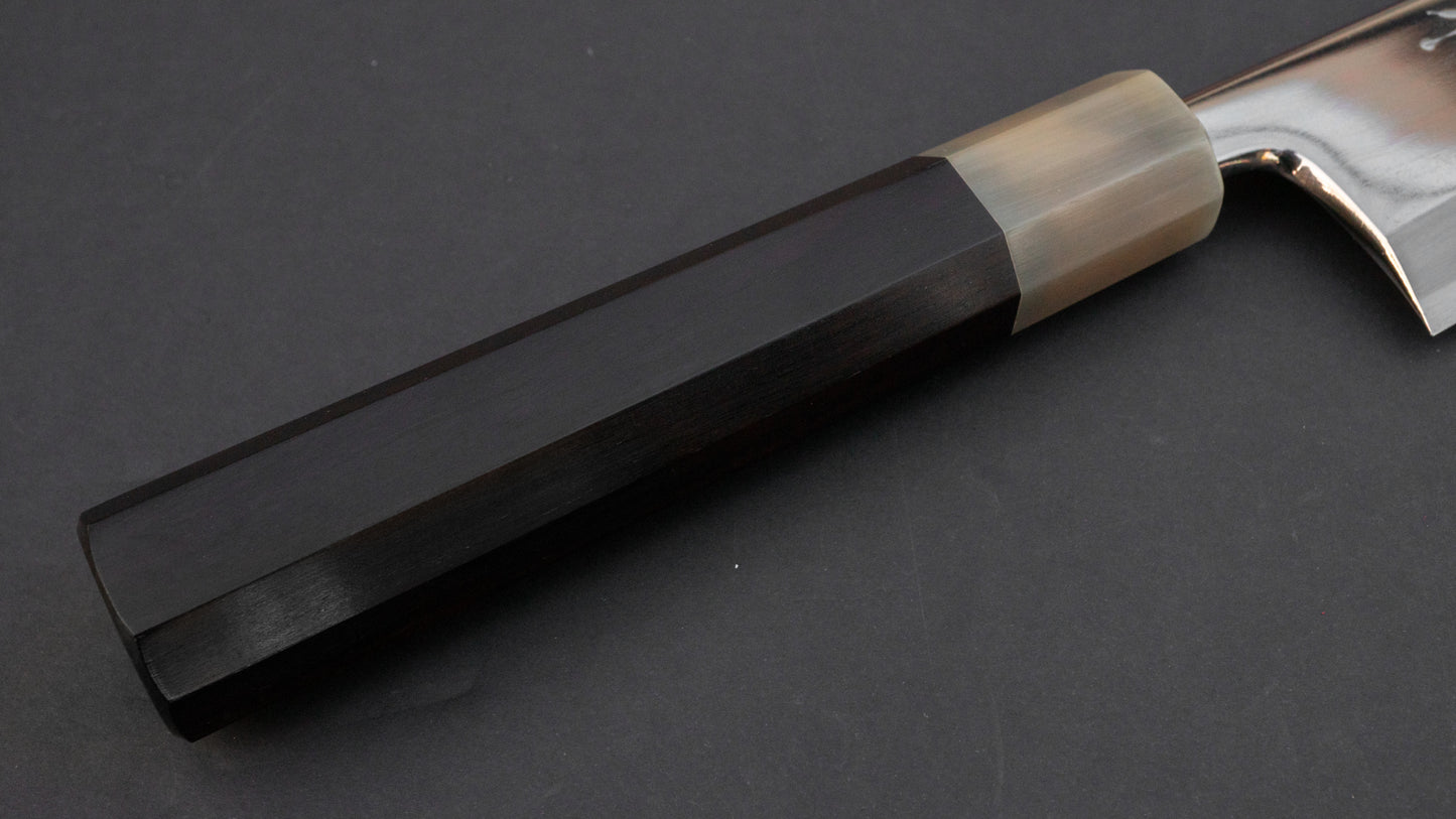 Hitohira Tanaka Blue #1 Mioroshi Deba 240mm Ebony Handle (Mirror Polished/ Saya) - HITOHIRA