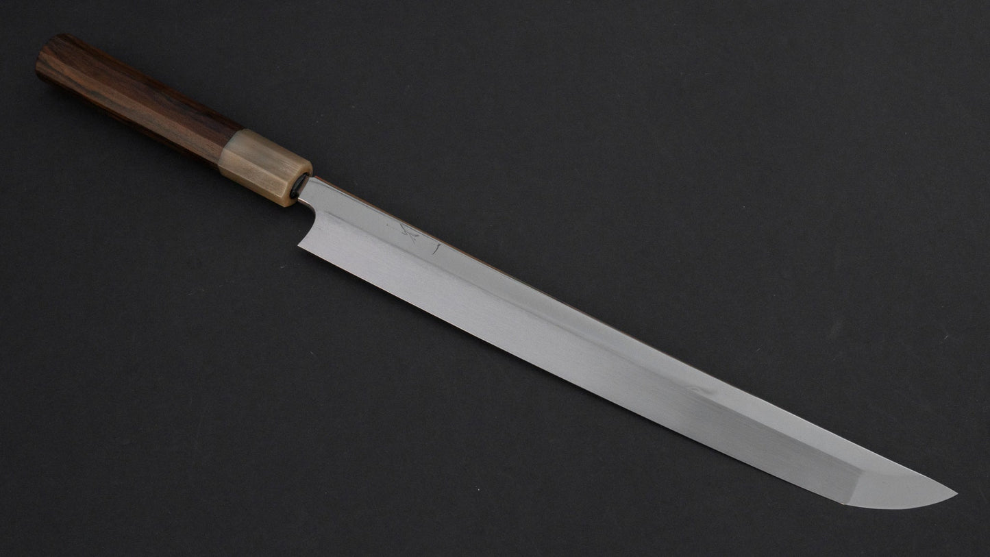 Hitohira Togashi Kambei White #1 Mizu Honyaki Yanagi Sakimaru 300mm Ziricote Handle (Saya) | HITOHIRA