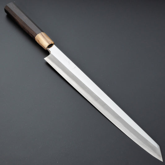 Hitohira Kikuchiyo Manzo Silver #3 Kiritsuke Yanagiba 300mm Ebony Handle (Mirror/ Saya) - HITOHIRA