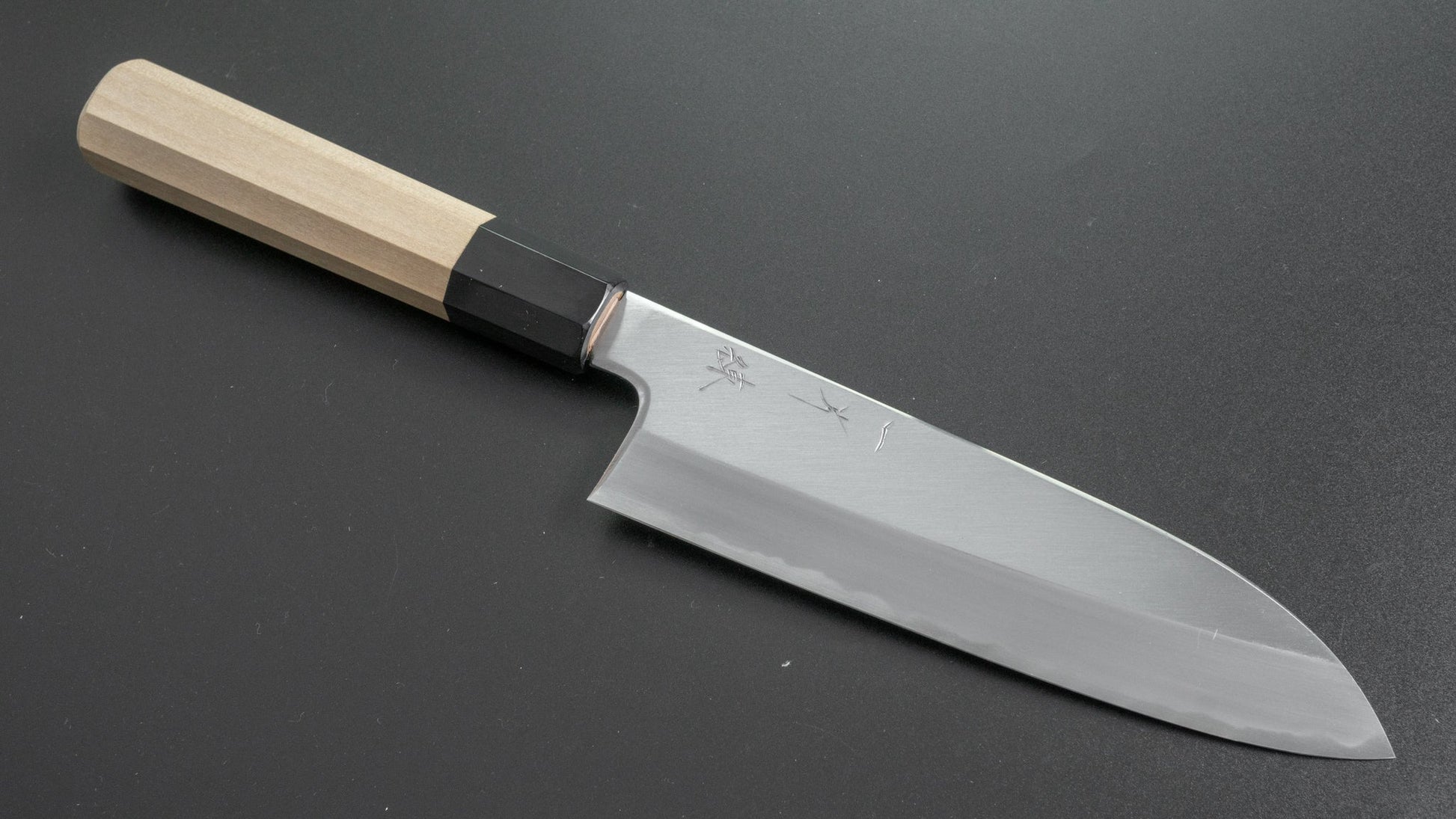 Hitohira Kikuchiyo Ren Blue #2 Santoku 180mm Ho Wood Handle - HITOHIRA