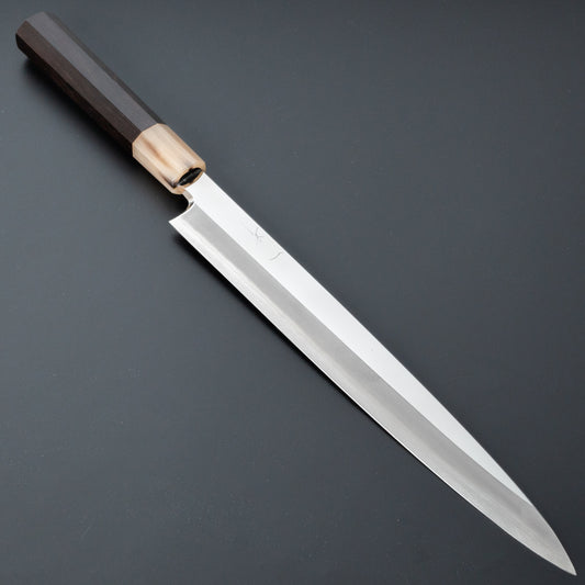 Hitohira Kikuchiyo Manzo Silver #3 Yanagiba 270mm Ebony Handle (Mirror/ Saya) - HITOHIRA