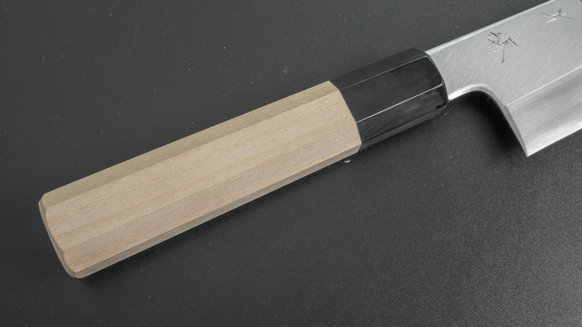 Hitohira Kikuchiyo Ren Blue #2 Santoku 180mm Ho Wood Handle - HITOHIRA