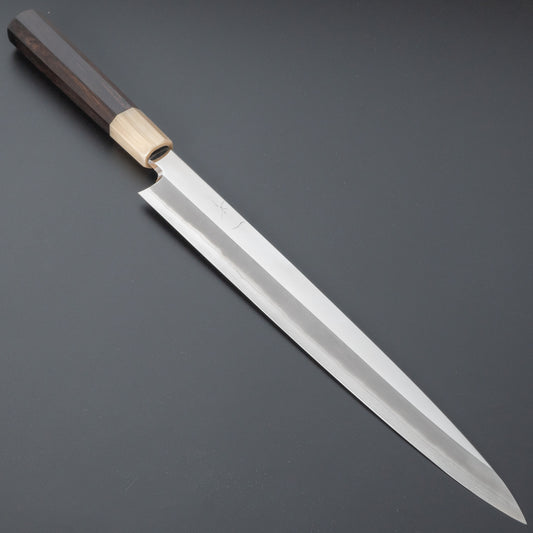 Hitohira Kikuchiyo Manzo Silver #3 Yanagiba 300mm Ebony Handle (Mirror/ Saya) - HITOHIRA