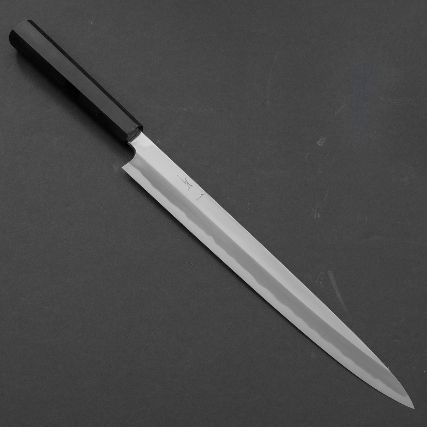 Hitohira Tanaka Blue #1 Yanagiba 300mm Ebony Handle (Mirror Polished/ Saya) | HITOHIRA