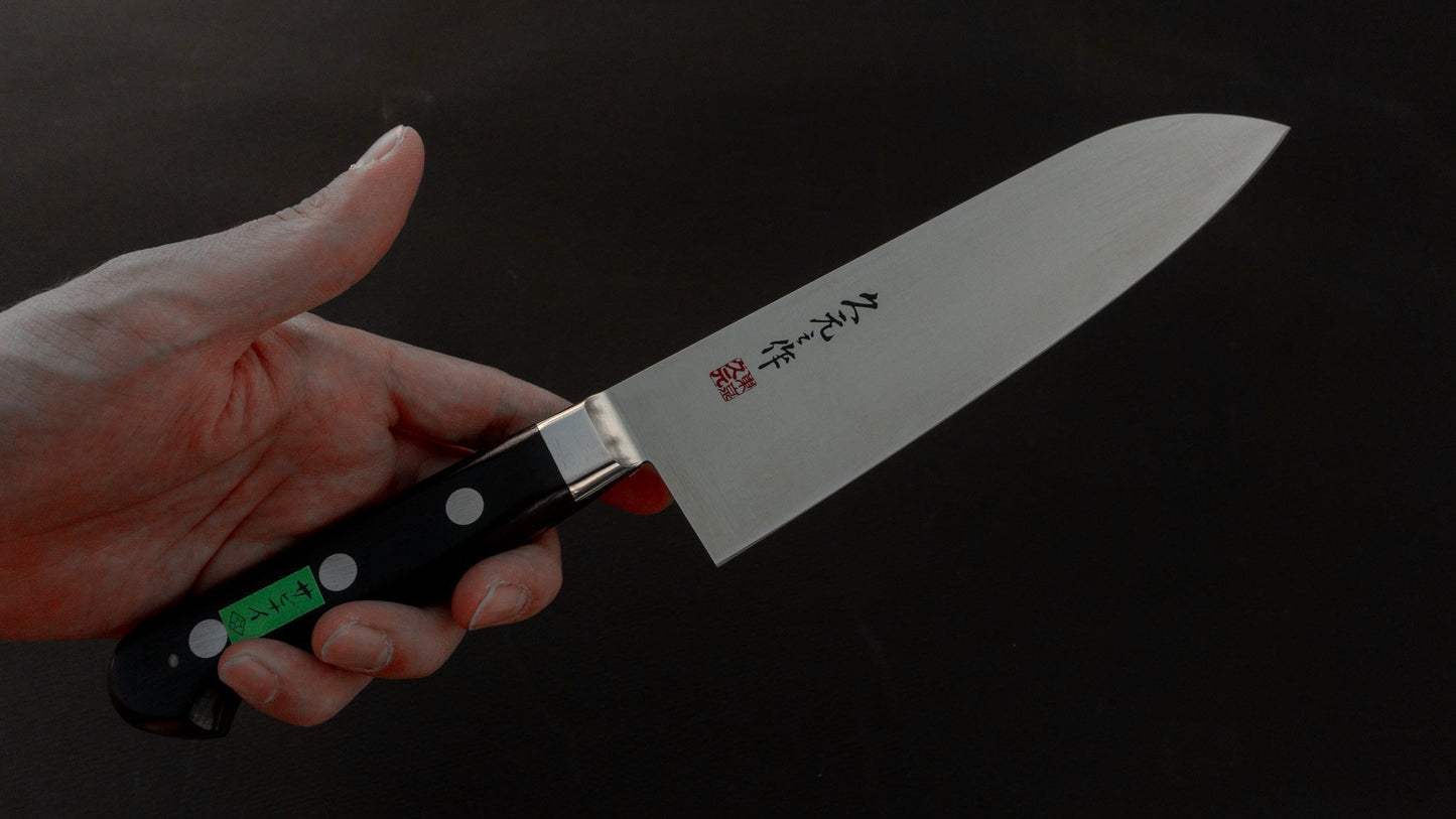 Morihei Hisamoto INOX Santoku 165mm Pakka Handle - HITOHIRA