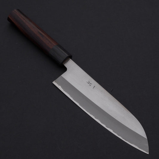 Hitohira AH White #2 Stainless Clad Santoku 170mm Rosewood Handle | HITOHIRA