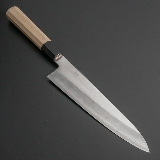 Hitohira Kikuchiyo Kyuzo Silver #3 Migaki Gyuto 210mm Ho Wood Handle - HITOHIRA