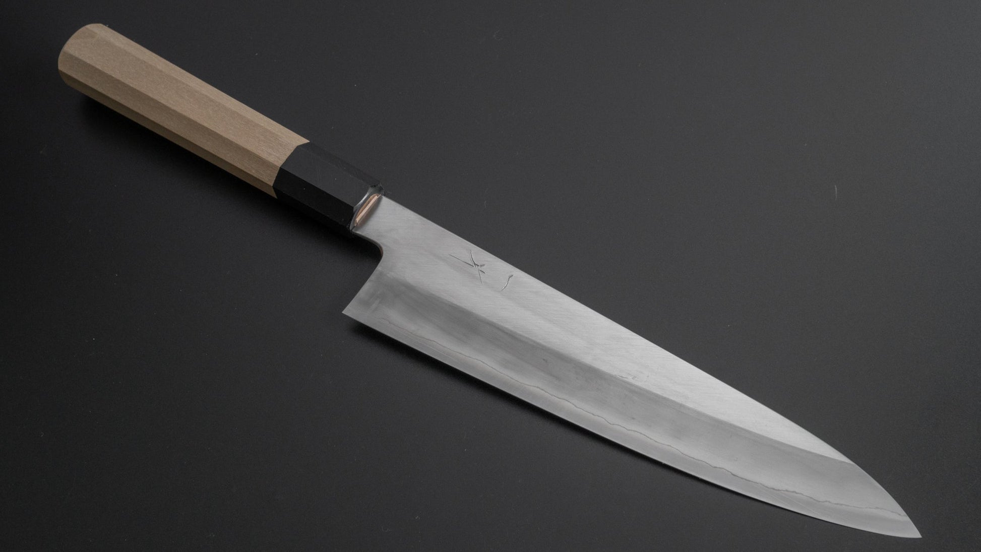 Hitohira Kikuchiyo Kyuzo Silver #3 Migaki Gyuto 210mm Ho Wood Handle - HITOHIRA