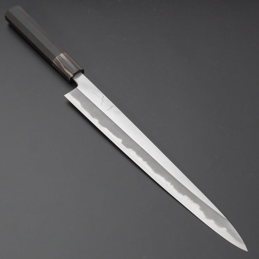 Hitohira Tanaka Kyuzo Vintage Swedish Carbon Migaki Sujihiki 300mm Taihei Ebony Handle - HITOHIRA