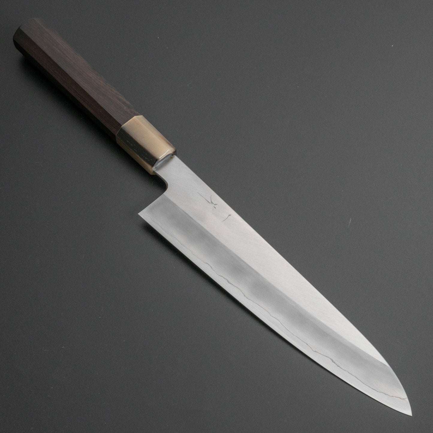 Hitohira Kikuchiyo Kyuzo Silver #3 Migaki Gyuto 210mm Ebony Handle - HITOHIRA