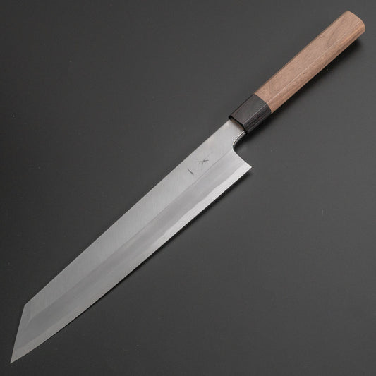 Hitohira Kikuchiyo Manzo White #3 Left-Handed Kiritsuke 270mm Walnut Handle (Saya) - HITOHIRA